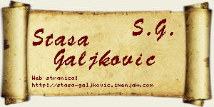 Staša Galjković vizit kartica